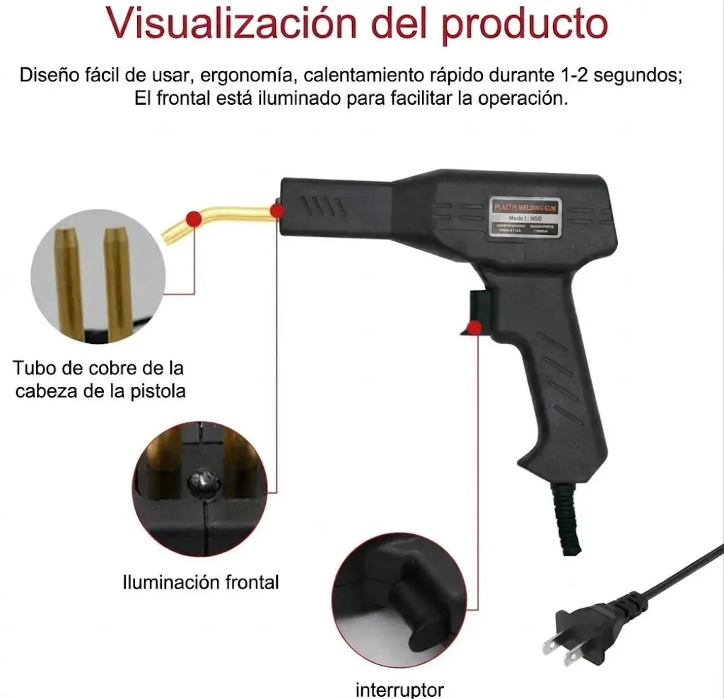Kit Soldador de plástico Premium: Repara tus objetos rotos en segundos.