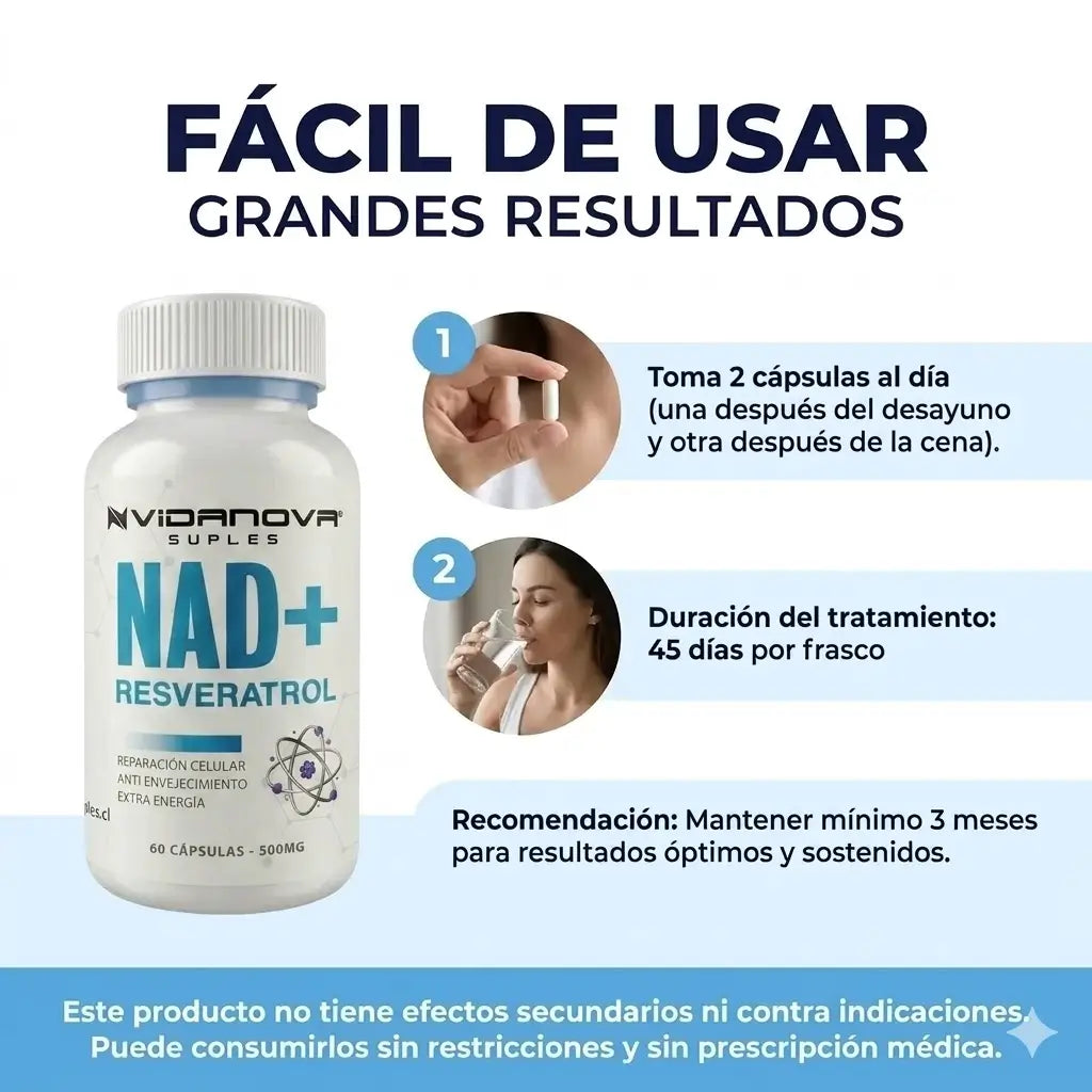 NAD+ RESVERATROL(PACK DUO)Revitaliza tus Células y Frena el Envejecimiento.