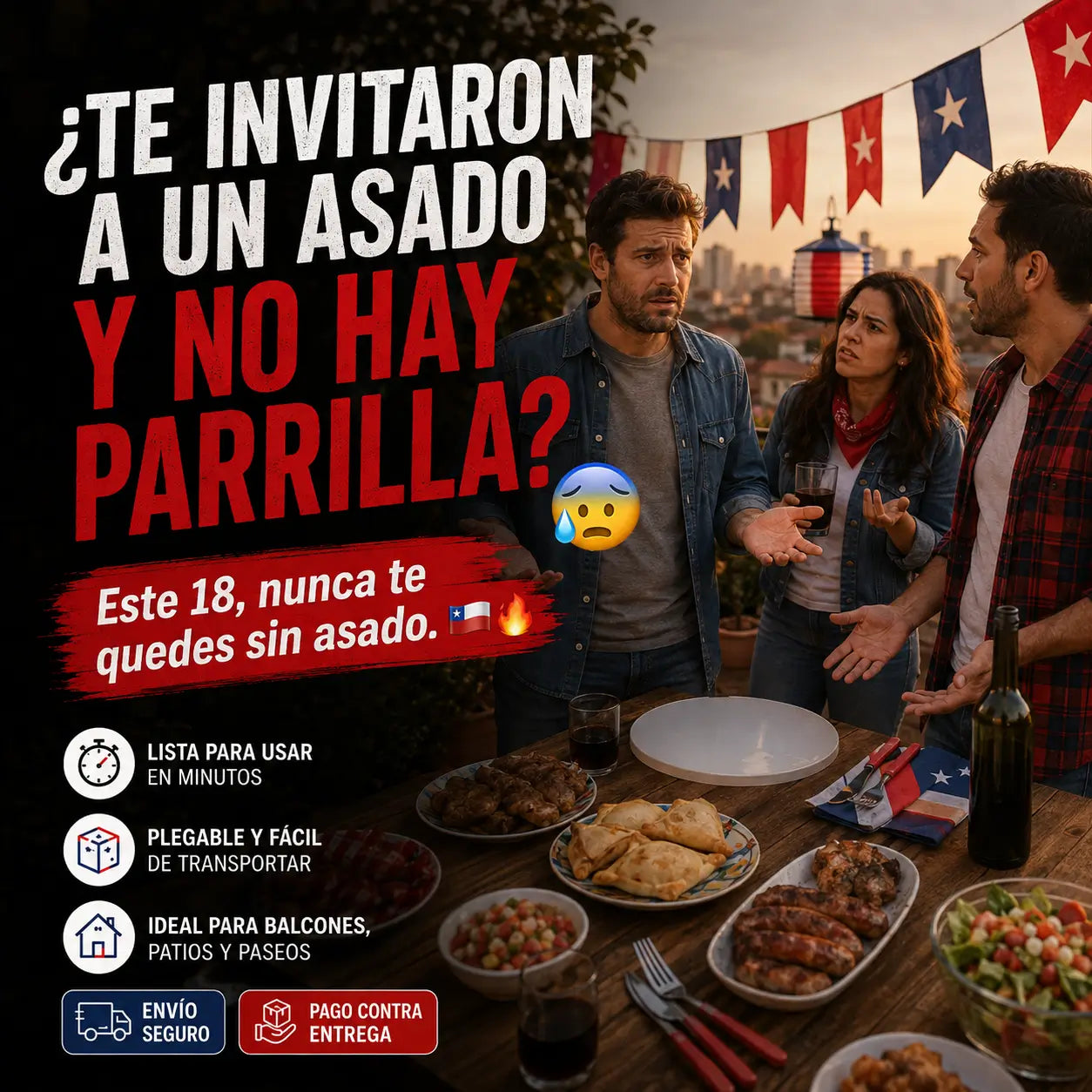 Parrilla Salva-Asados “Este 18, tú pones la parrilla.” 🇨🇱🔥