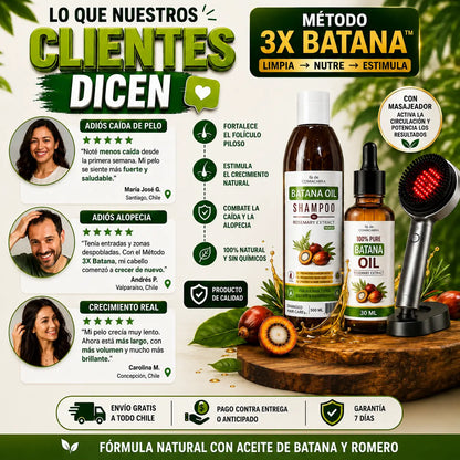 Método Capilar Intensivo 3X Batana - Limpia, Nutre y Estimula con Terapia de Luz Roja.