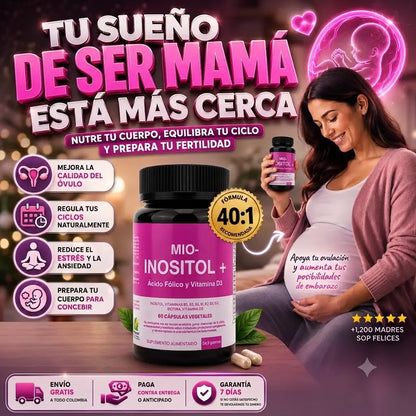MYO-INOSITOL + ácido folico+ Vitamina D3  tu salud ovárica es esencial