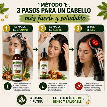 Método Capilar Intensivo 3X Batana - Limpia, Nutre y Estimula con Terapia de Luz Roja.