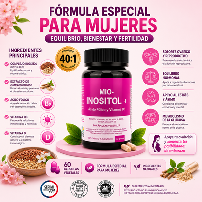 MYO-INOSITOL  "Prepara tu salud ovárica para cumplir tu milagro"
