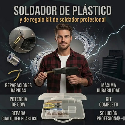 Kit Soldador de plástico Premium: Repara tus objetos rotos en segundos.