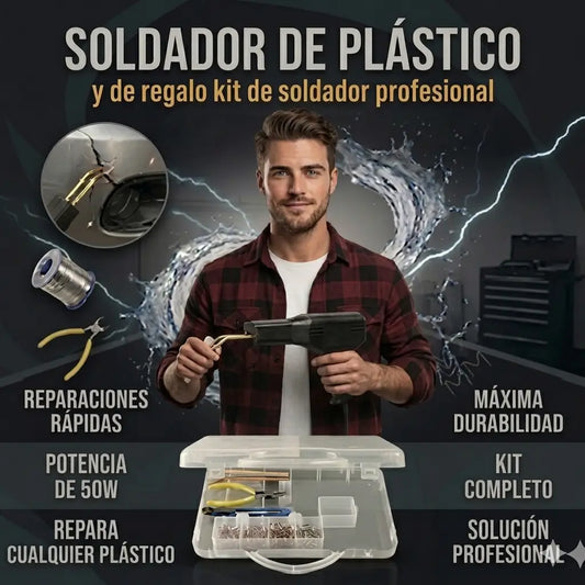 Kit Soldador de plástico Premium: Repara tus objetos rotos en segundos.