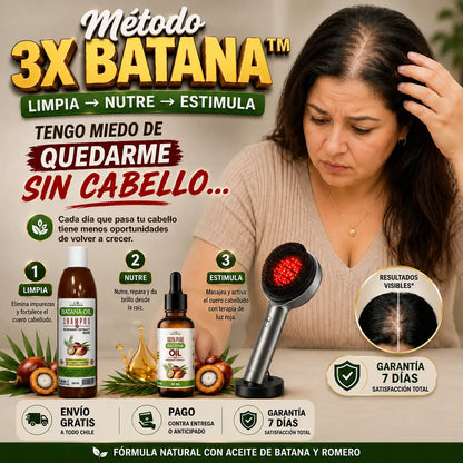 Método Capilar Intensivo 3X Batana - Limpia, Nutre y Estimula con Terapia de Luz Roja.