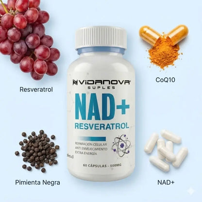 NAD+ RESVERATROL(PACK DUO)Revitaliza tus Células y Frena el Envejecimiento.